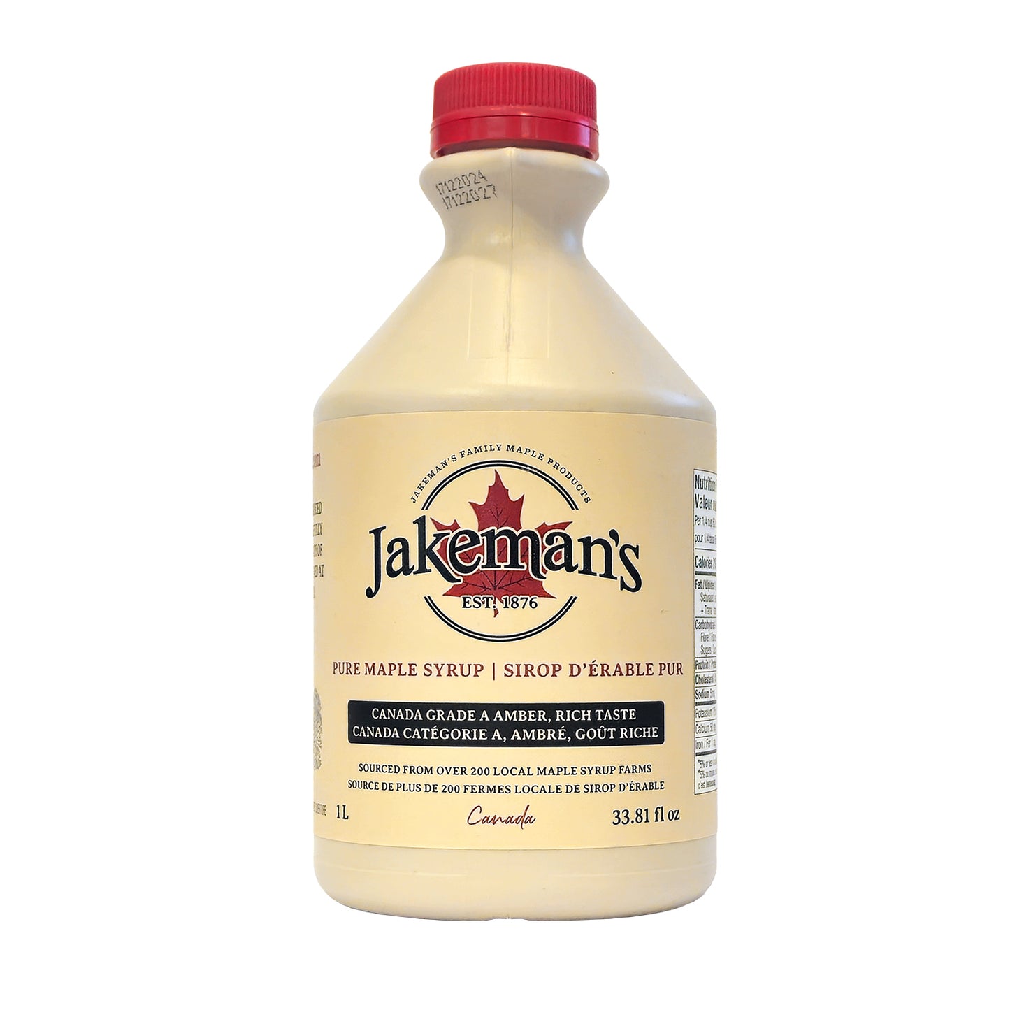 Jakeman's Maple Syrup Plastic Jar 1L