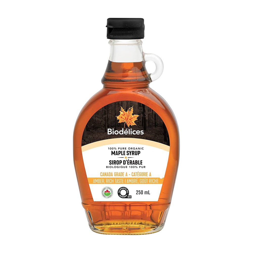 Biodélices Amber Organic maple leaf bottle 250ml