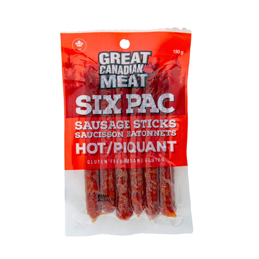 Great Canadian Meat Hot Sausage Sticks 6 Pack 150g